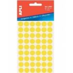 Etikety APLI průměr 8 mm žluté,3 archy A6