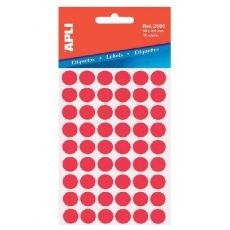 Etikety APLI průměr 8 mm červené,3 archy A6,