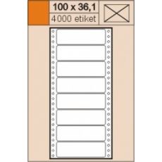 Tabelační etikety 100 x 36,1 mm jednořadé, 4000 etiket