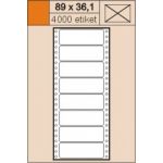 Tabelační etikety 89 x 36,1 mm jednořadé,4000 etiket