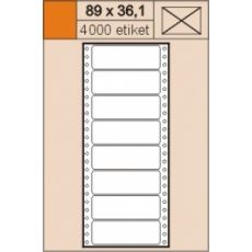 Tabelační etikety 89 x 36,1 mm jednořadé,4000 etiket