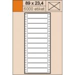 Tabelační etikety 89 x 23,4 mm jednořadé,6000 etiket