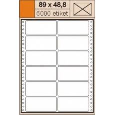 Tabelační etikety 89 x 48,8 mm dvouřadé,6000 etiket