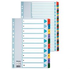 Kartonový rejstřík Mylar A4 barevné 6 listů