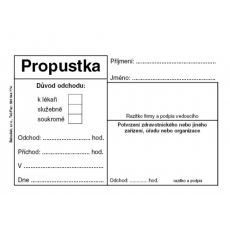 Propustka A7,50 listů